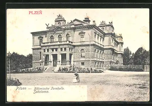 AK Pilsen /Plzen, Böhmische Turnhalle, Sokolovna