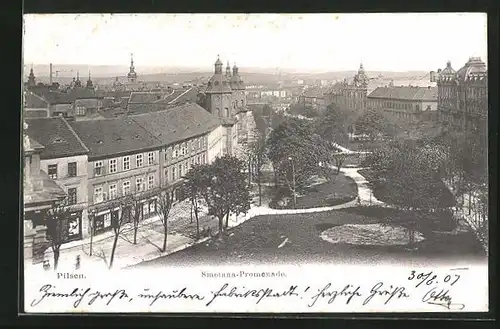 AK Pilsen /Plzen, Semetana-Promenade