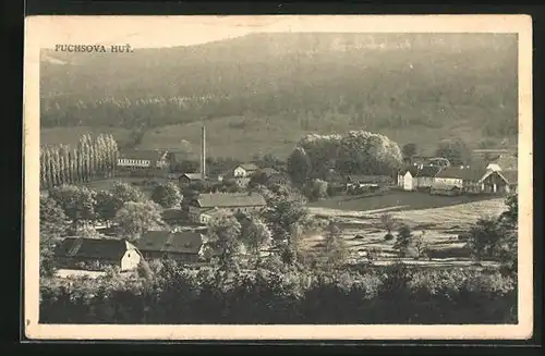 AK Fuchsova Hut, Ortsansicht aus der Vogelschau