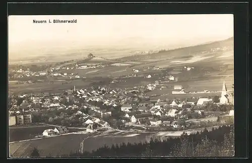 AK Neuern /Böhmerwald, Ortsansicht mit Kirche aus der Vogelschau