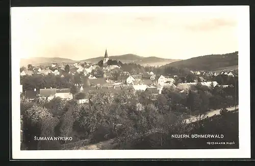 AK Nýrsko /Sumava, Gesamtansicht mit Kirche