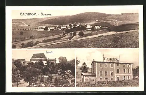 AK Cachrov /Sumava, Panorama, Zamek, Elektrarna