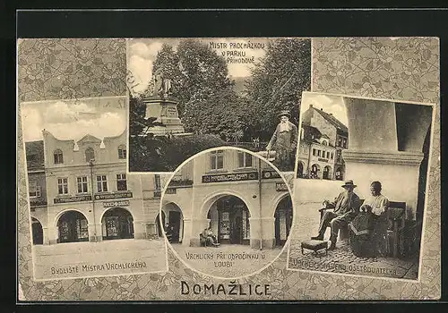 AK Domazlice, Bydliste mistra vrchlickeho, Vrchlicky pri odpocinku v Loubi, Vrchlicky a jeho osetrovatelka