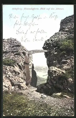 AK Schafberg, Himmelspforte, Blick auf den Attersee