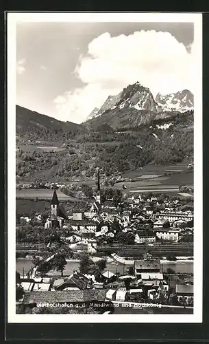 AK Bischofshofen, Teilansicht g. d. Mandlwand und Hochkönig