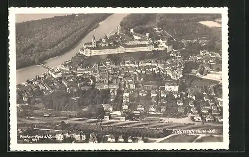 AK Melk a. Donau, Teilansicht, Fliegeraufnahme