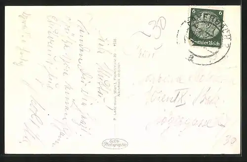 AK Payerbach, Ortsansicht mit Raxalpe