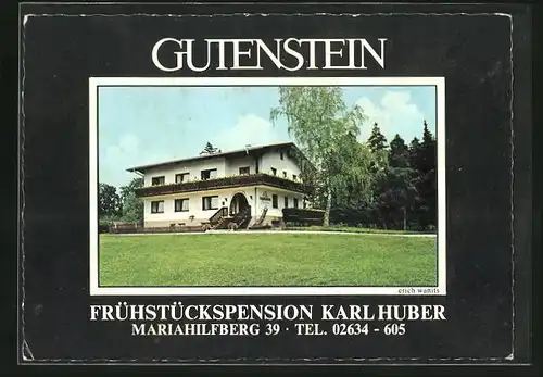 AK Gutenstein, Frühstückspension Karl Huber, Mariahilfberg 39