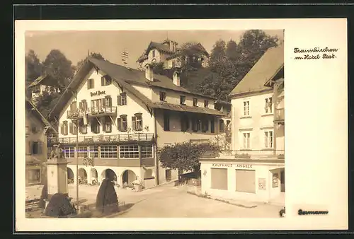 AK Traunkirchen, Hotel Post und Kaufhaus Angele