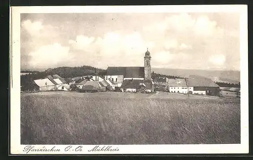 AK Pfarrkirchen, Ortsansicht vom Feld aus