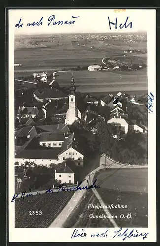 AK Gunskirchen, Fliegeraufnahme der Gemeinde