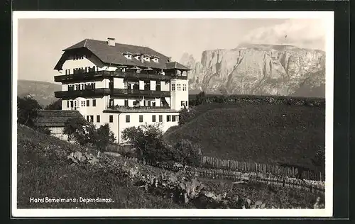 AK Klobenstein, Hotel Bemelmans gegen Felswand