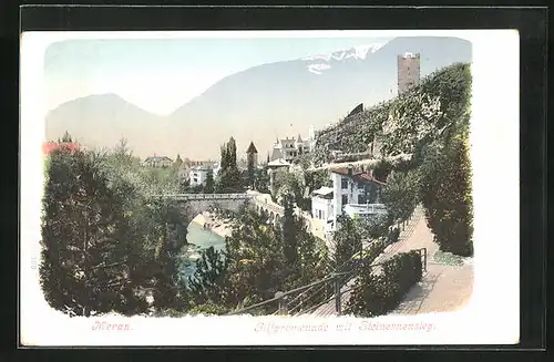 AK Meran, Gilfpromenade mit Steinernensteg