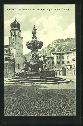 AK Trento, Fontana di Nettuno in piazza del Duomo
