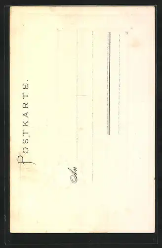 Passepartout-Lithographie Tuttlingen, Fernblick auf den Ort, Wappen
