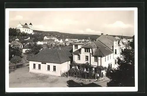 AK Bojkowitz /Bojkovice, Teilansicht des Ortes aus der Vogelschau