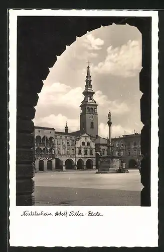 AK Neutitschein, Platz mit Schmetterhaus