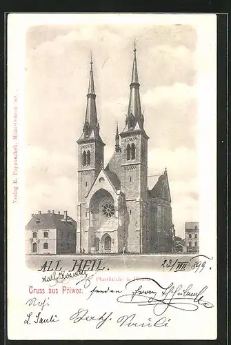 AK Príwoz, Totalansicht der Pfarrkirche