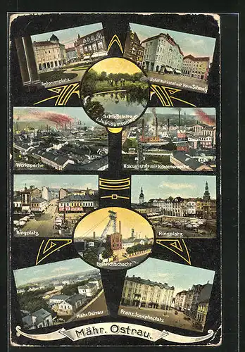 AK Mähr. Ostrau, Antonienplatz, Ringplatz, Franz Josef Platz