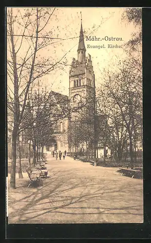 AK Mähr. Ostrau, Totalansicht der evangel. Kirche