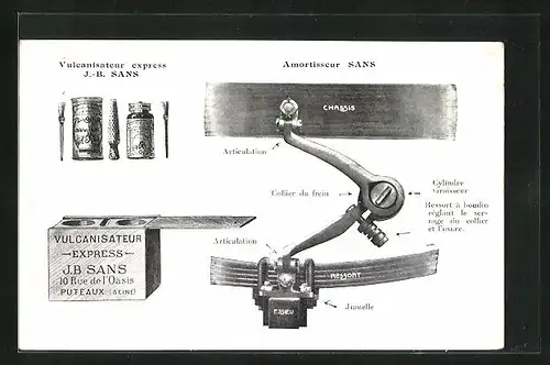 AK Puteaux /Seine, Vulganisateur Express J. B. Sans, 10, Rue de l`Oasis, Reklame