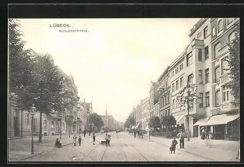 AK Lübeck, Blick in die Mühlenstrasse