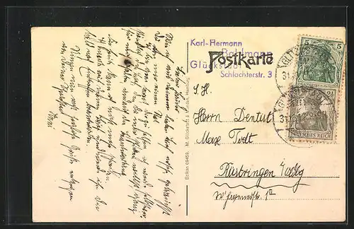 AK Glückstadt, Deichstrasse mit Geschäften