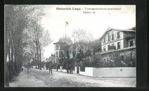 AK Timmendorferstrand, Hotel Heinrich Lage, Strassenpartie
