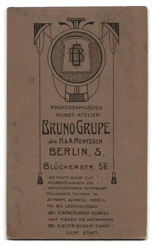 Fotografie Bruno Grupe, Berlin, Blücherstrasse 56, Soldat mit Portepee, K. F. G. Gren. Rgt. 2