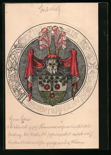 Handzeichnung Wappen Friedrich v. Linden