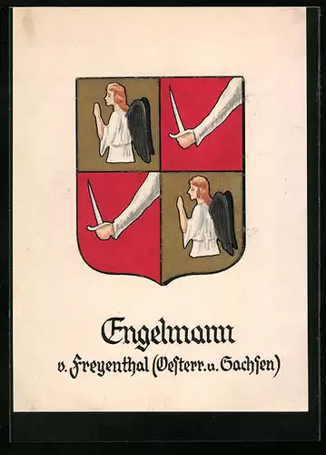 Handzeichnung Engelmann v. Freyenthal (Österreich und Sachsen), Wappen