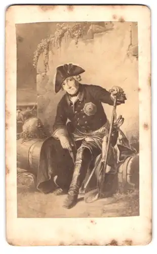Fotografie unbekannter Fotograf und Ort, König Friedrich II. von Preussen in Uniofrm, der alte Fritz, Friedrich der Grosse