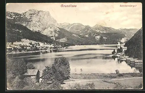 AK Grundlsee, Panorama mit See