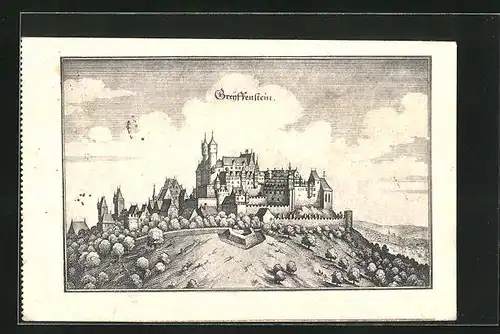Künstler-AK Greifenstein im Westerwalde, Burg Greifenstein nach Merian