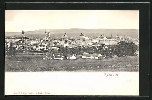 AK Kremsier /Kroméríz, Panorama der Ortschaft