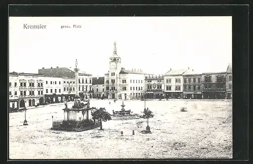 AK Kremsier /Kroméríz, Grosser Platz im Winter