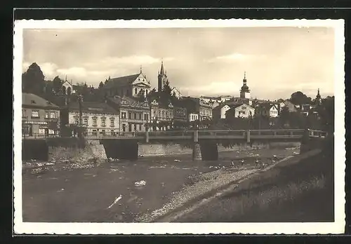 AK Wsetin/ Vsetin, Oberstadt von der Betschwa /Horní mesto od becvy