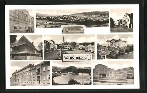 AK Valas. Mezirici, Gebäudeansicht, Geschäft, Platz