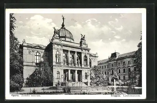 AK Troppau /Opava, Zemské museum, Landesmuseum