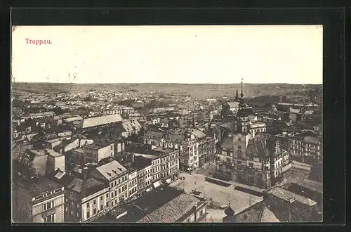 AK Troppau /Opava, Blick auf die Dächer der Stadt