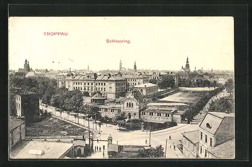 AK Troppau /Opava, Blick auf den Stadtring