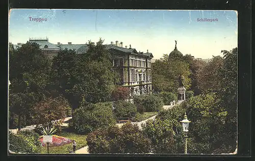AK Troppau /Opava, Blick auf den Schillerpark