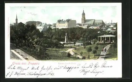 AK Troppau /Opava, Blick auf den Kaiser-Josef-Park