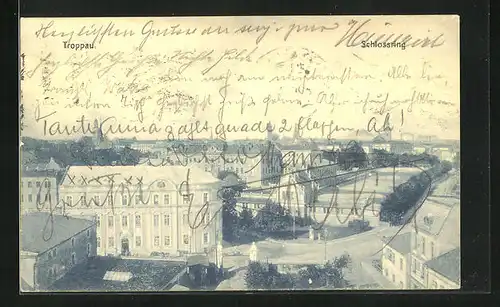 AK Troppau /Opava, Schlossring aus der Vogelschau