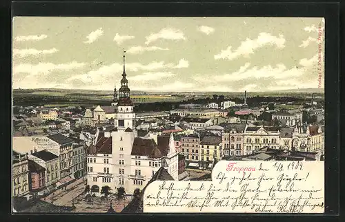 AK Troppau /Opava, Städtisches Museum aus der Vogelschau