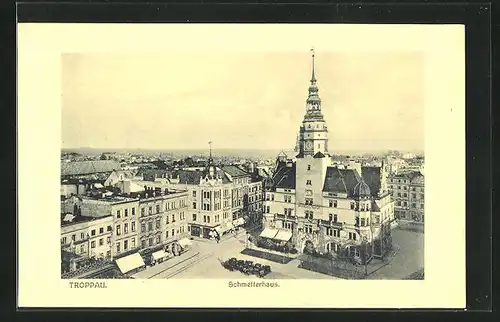 AK Troppau, Schmetterhaus aus der Vogelschau