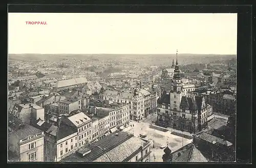 AK Troppau, Schmetterhaus aus der Vogelschau