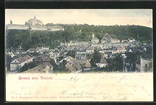 AK Fulnek, Panorama mit Schloss Fulnek