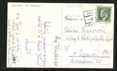 AK Nový Jicín, Namesti, Strassenpartie mit Wohnhäusern