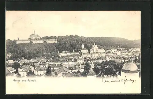 AK Fulnek, Panorama mit Schloss Fulnek